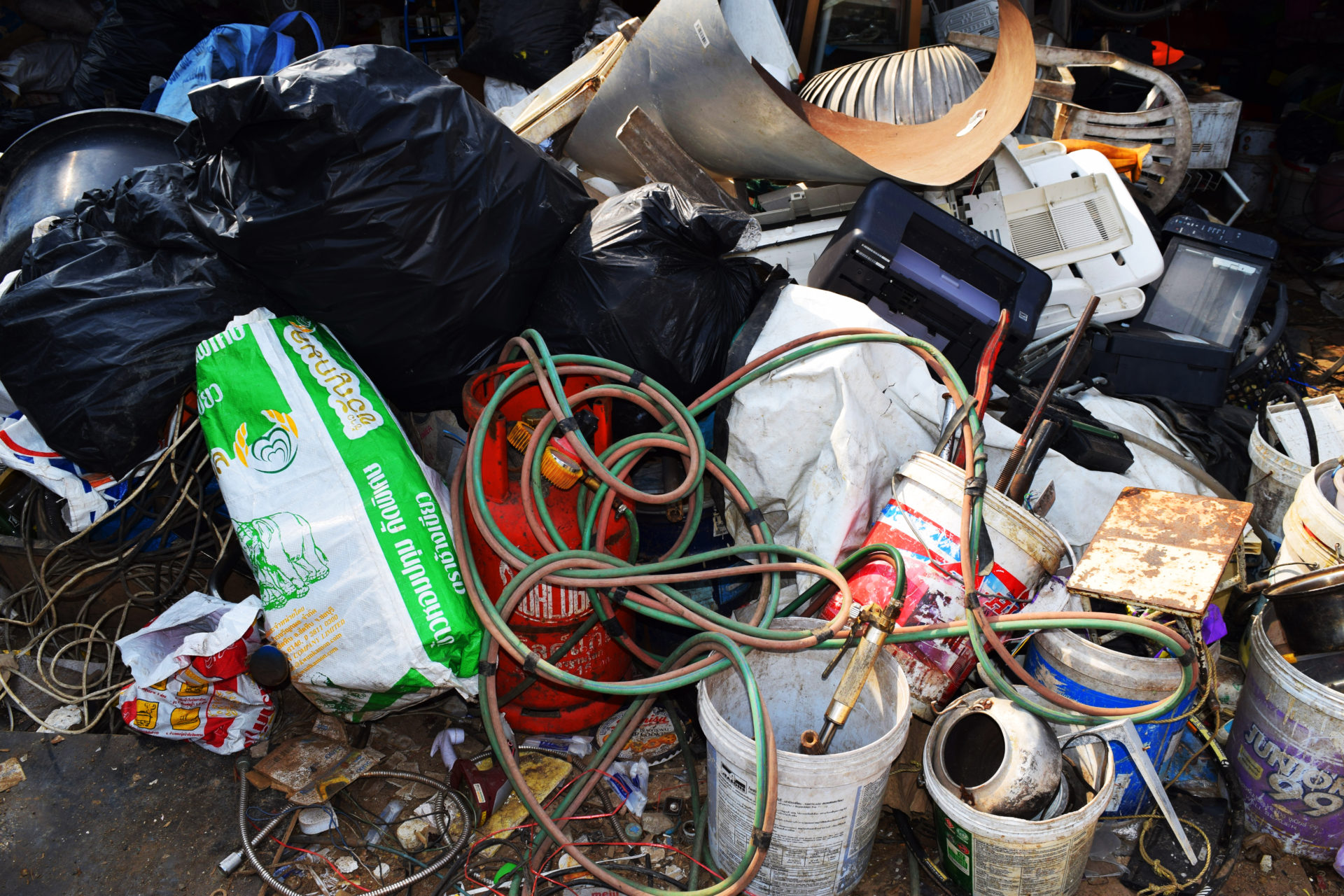 Garbage Dump with electrical waste