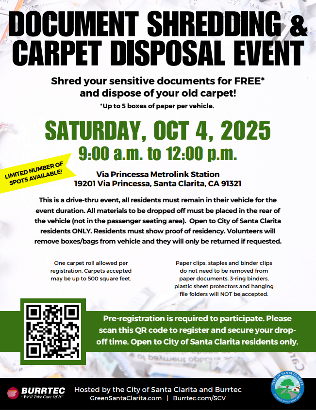 Shred Event Coming up for Santa Clarita
